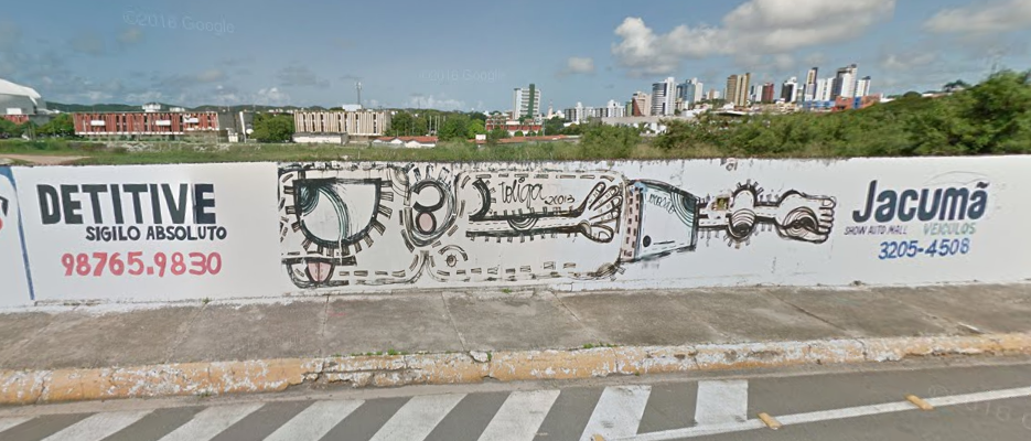 O muro que restou do Kartódromo virou graffitti
