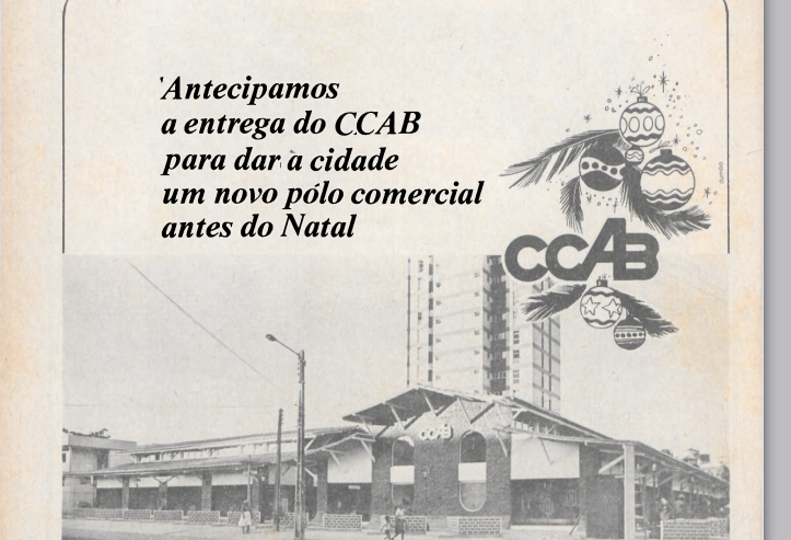 Uma propaganda da inauguração do CCAB Petrópolis na década de 70